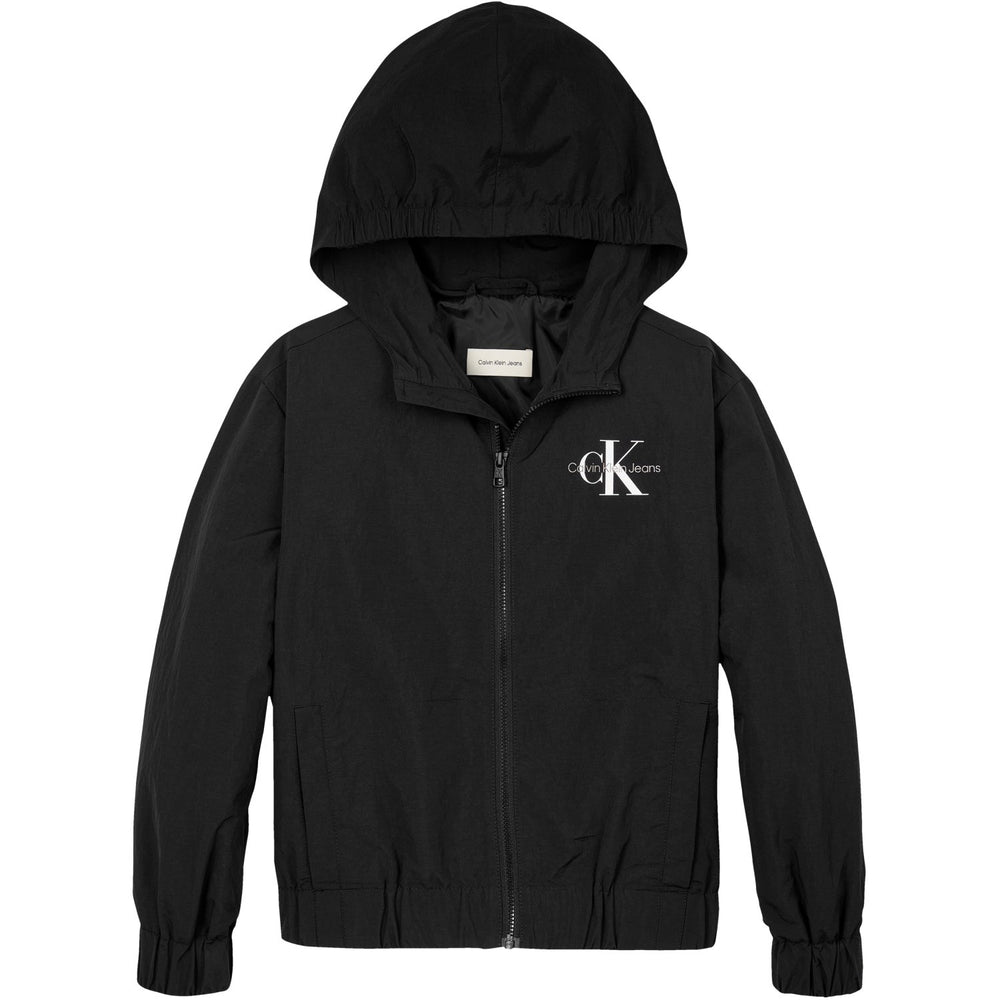 Køb Calvin Klein Ck Black Essential Monologo Windbreaker Jakke