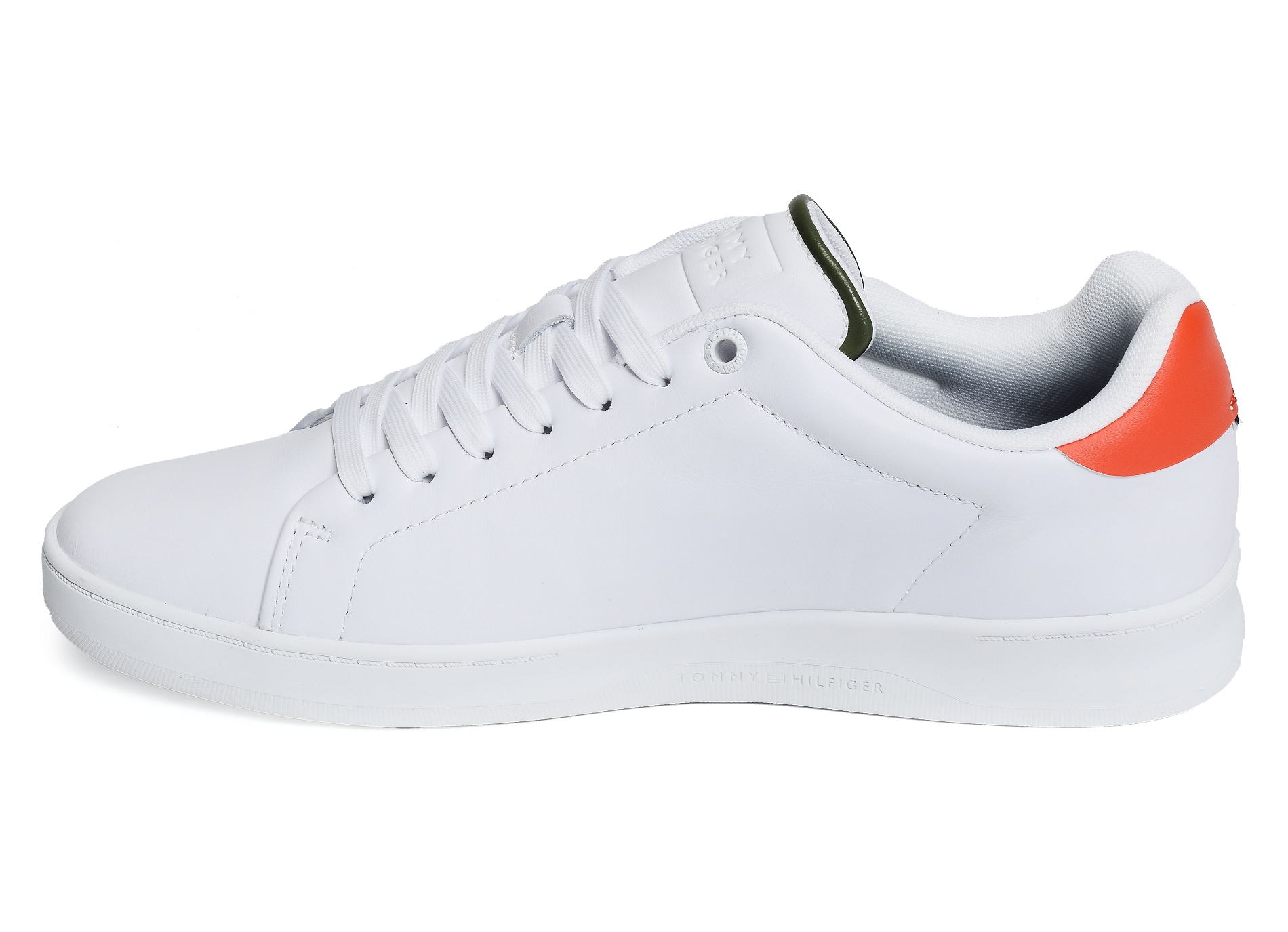 Court sneaker leather cup 4483 blanc orange