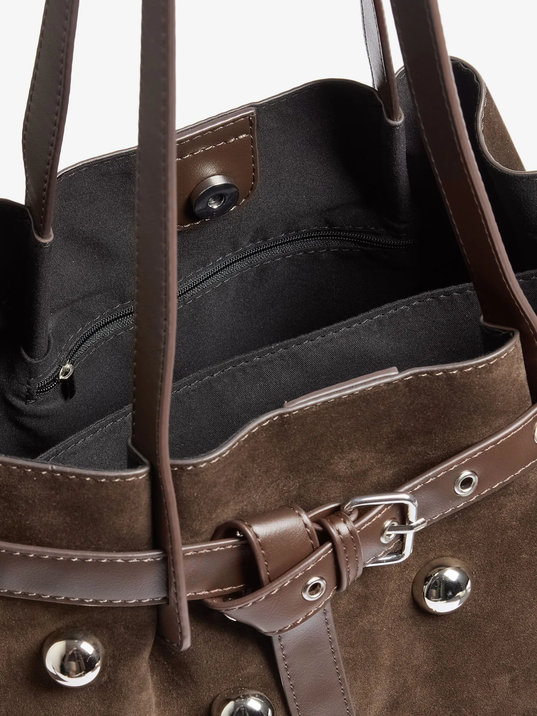 Friends Like These Faux Suede Studded Tote Bag