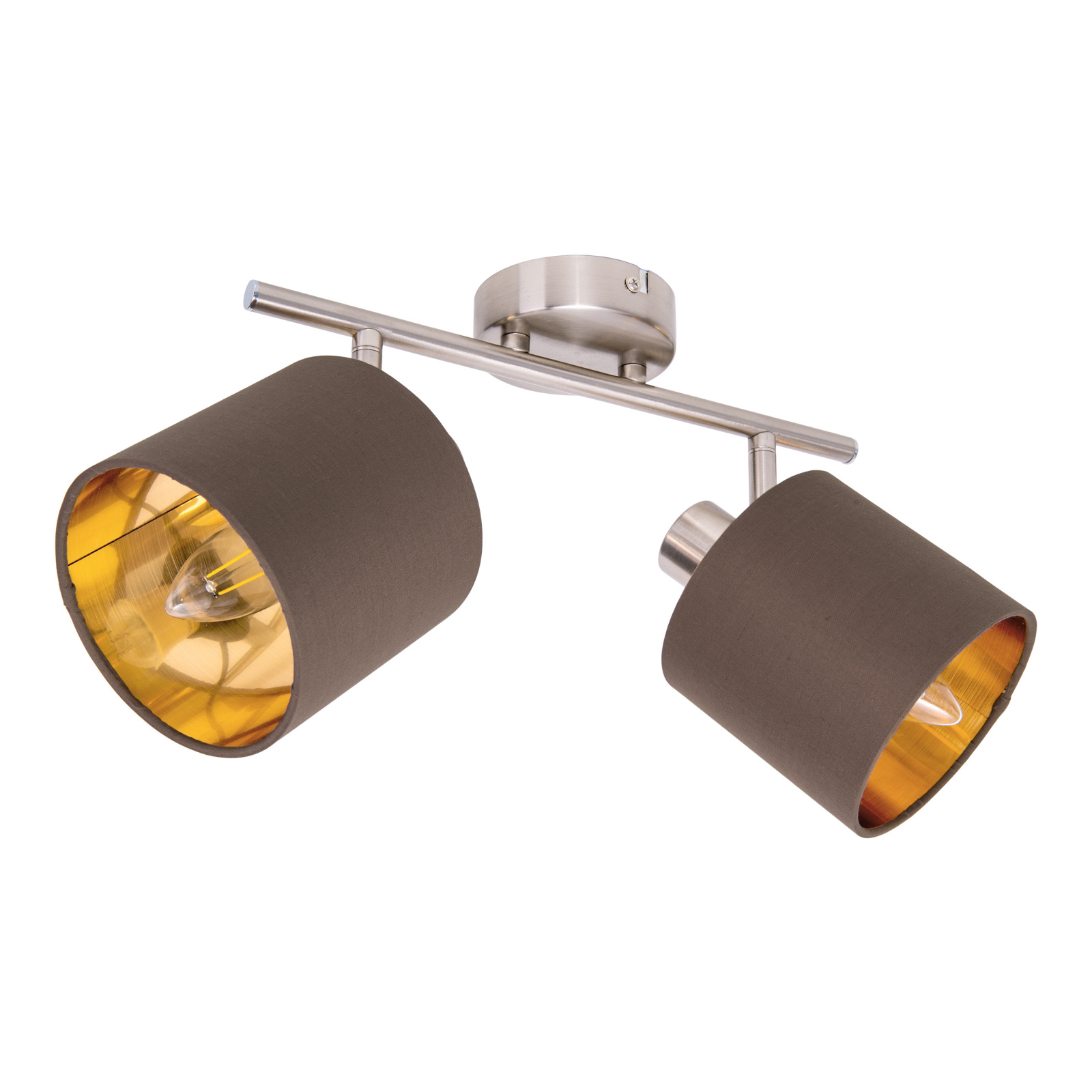 Deckenstrahler MARON - braun-Nickel matt - 2-flammig