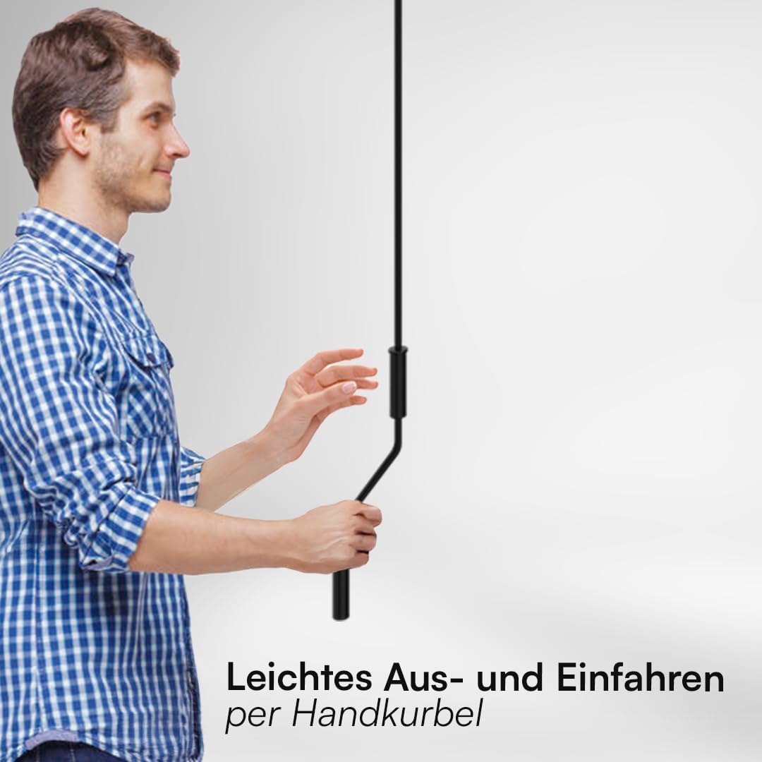 STEELSØN Kestria Markise für Balkon/Dachterrasse/Garten 250x200 cm – Gelenkarmmarkise blickdicht & wetterfest – Außenrollo mit Kurbel aus Kunststoffgewebe – Sonnenmarkise mit Wandhalterung Anthrazit