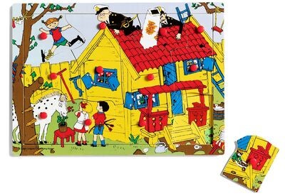 Pippi Langstrømpe Knoppuslespill i Tre 12 Brikker