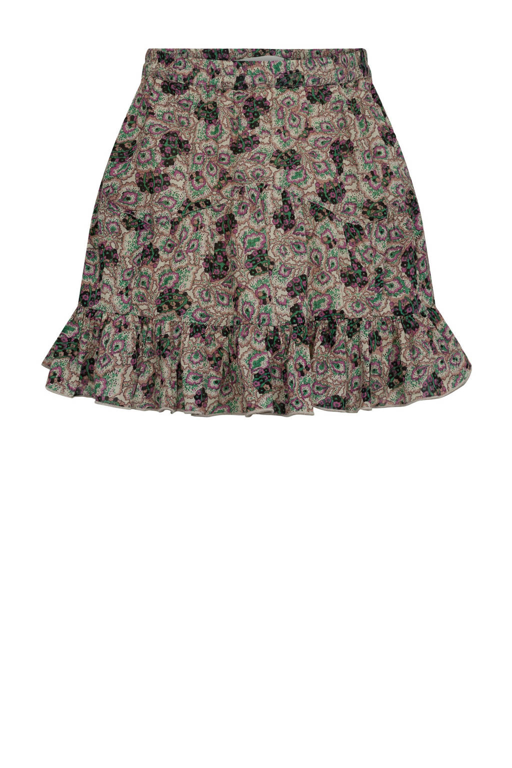 Sofie Schnoor rok met all over print beige/groen/paars
