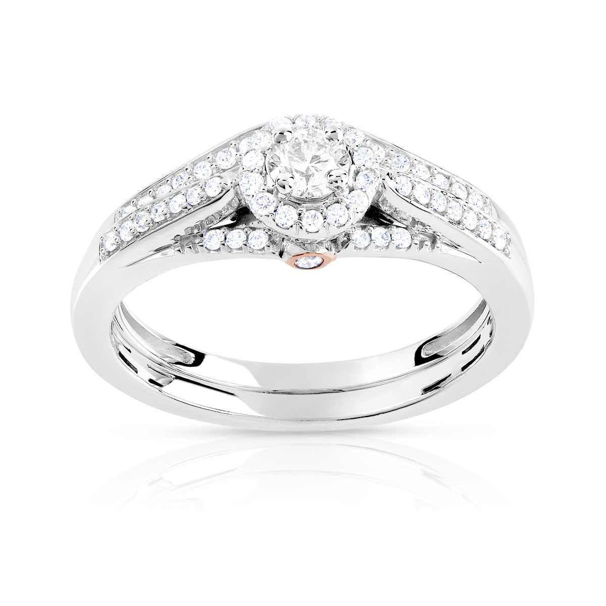 Bague et alliance 1/2 tour 2 ors 750 diamant