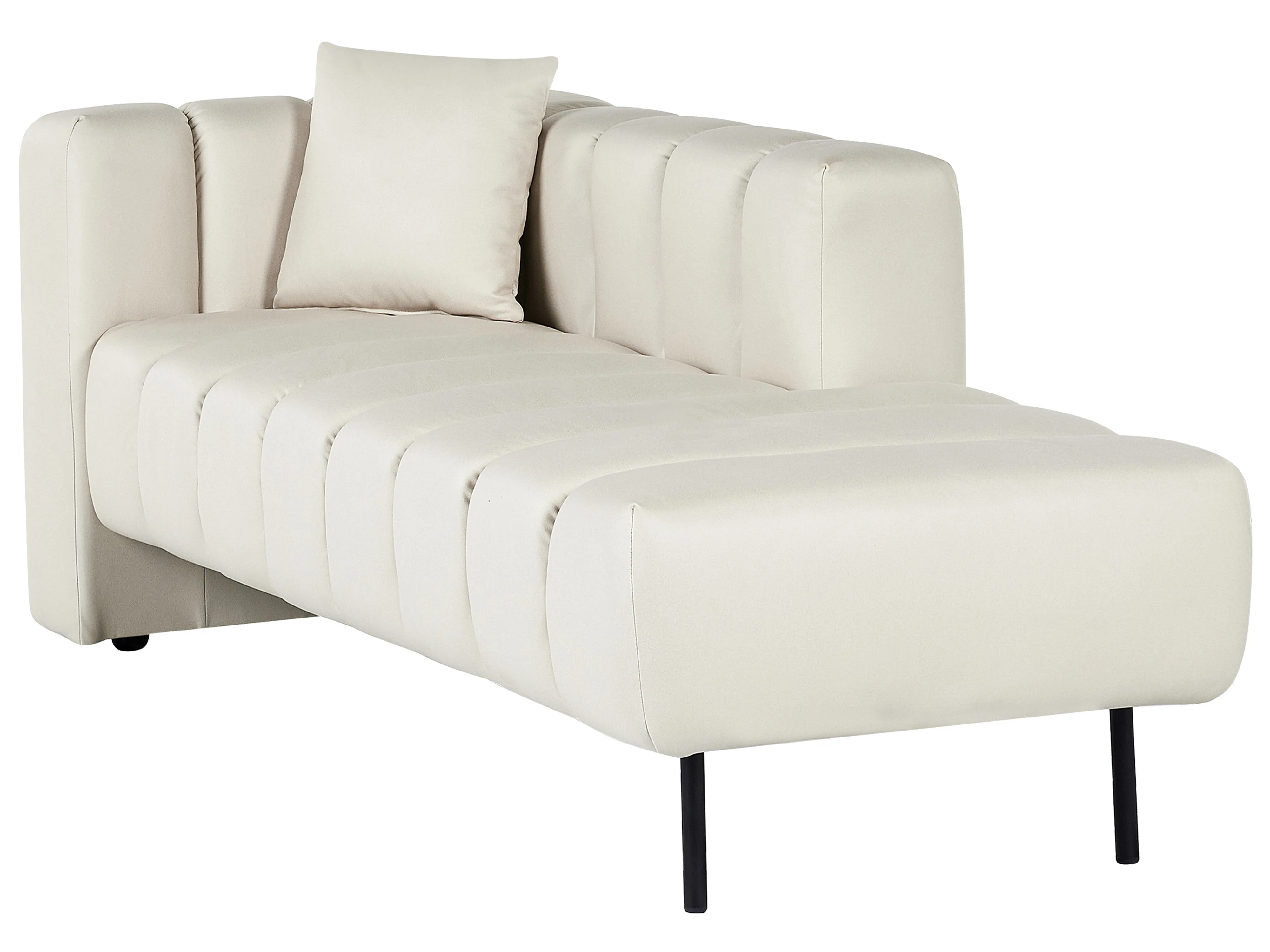 Linkszijdige chaise longue LANNILS Kunstleer Gebroken wit