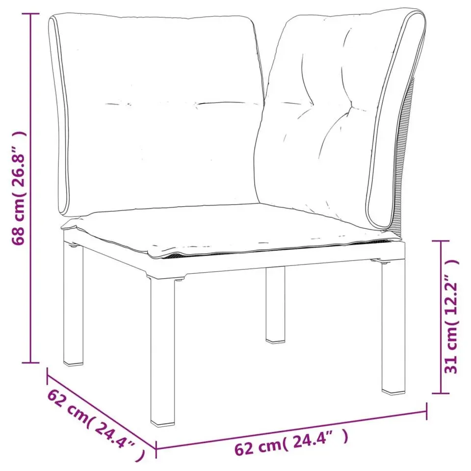 vidaXL - Loungeset - Zwart - Poly rattan
