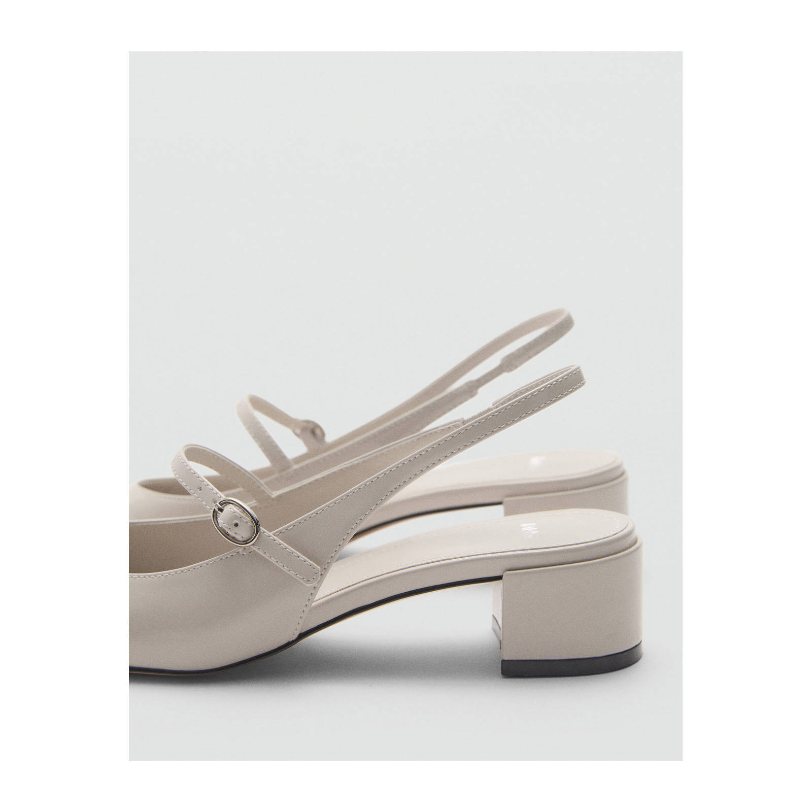 Mango slingback pumps ecru