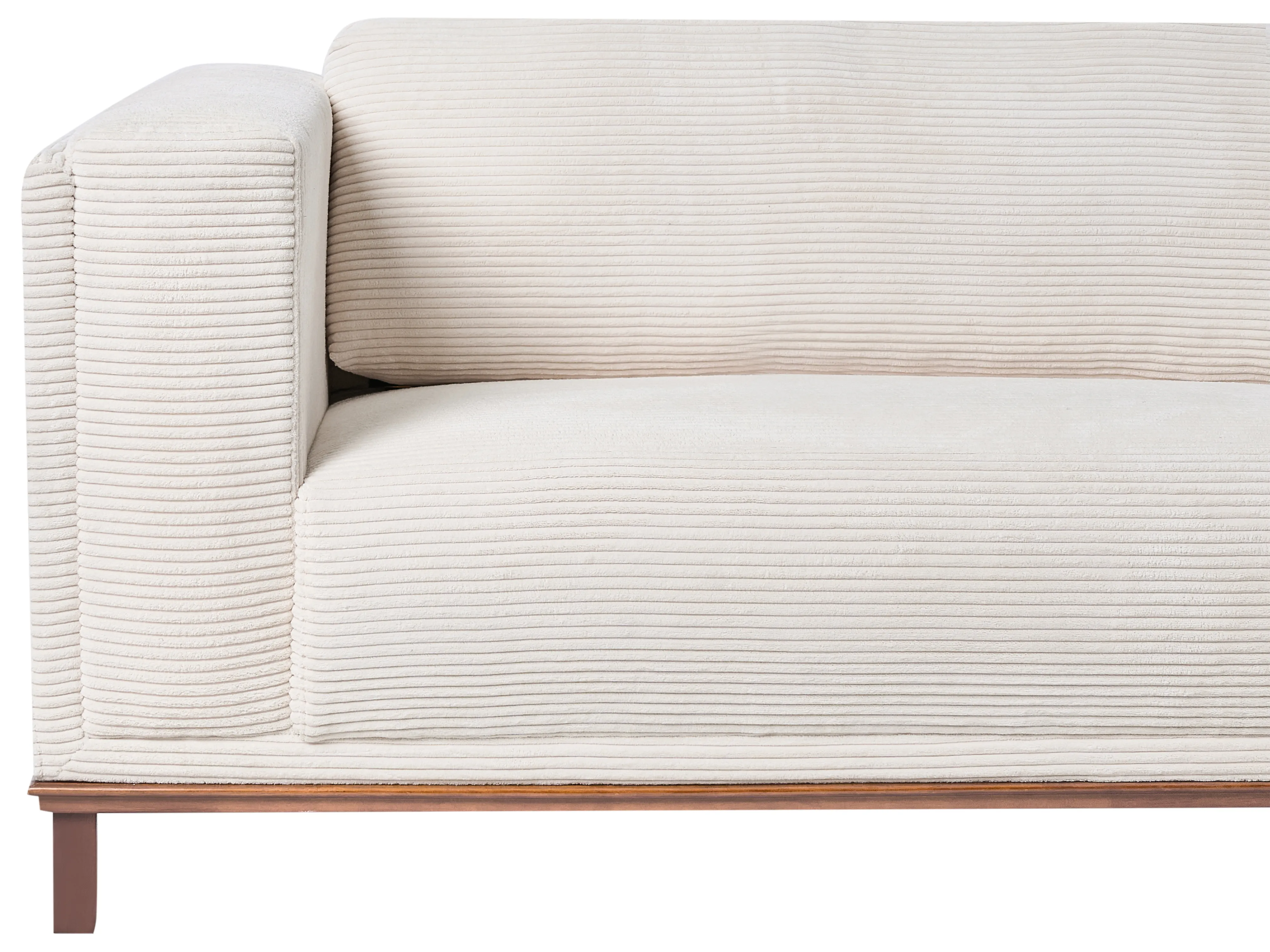 Hoekbank 4-zits VENG Corduroy Lichtbeige linkszijdig