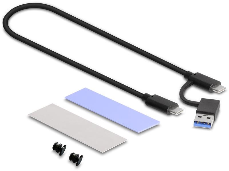Delock Externes Gehäuse M.2 NVMe PCIe & SATA SSD zu USB 3.1 Externes USB Type-C Combo Gehäuse für M.2 NVMe PCIe oder SATA SSD werkzeugfrei