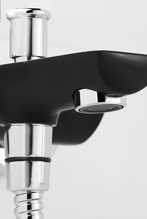 Mitigeur de baignoire noir GoodHome Wicie