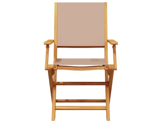 VIDAXL - Chaise pliante Chaises de jardin pliantes lot de 6 taupe tissu et bois mass...