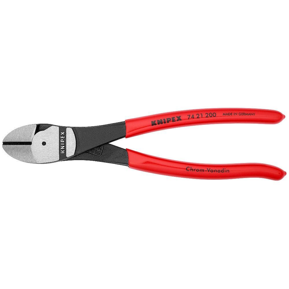 Knipex 74 21 200 Kracht-zijsnijtang 200mm gebogen met kunststof grepen | geatramenteerd