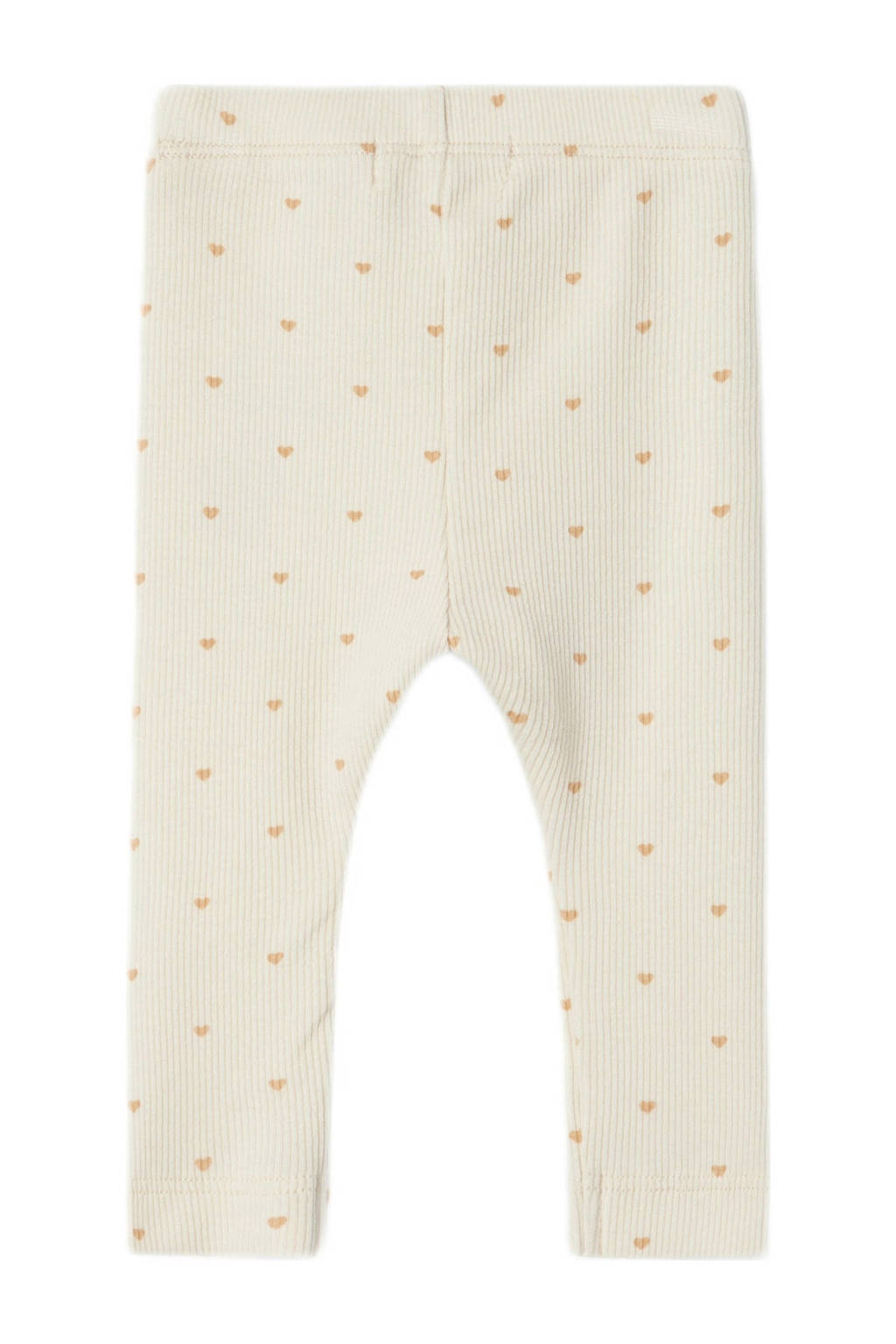 LIL' ATELIER baby regular fit broek NBFGAGO met hartjes ecru/roze