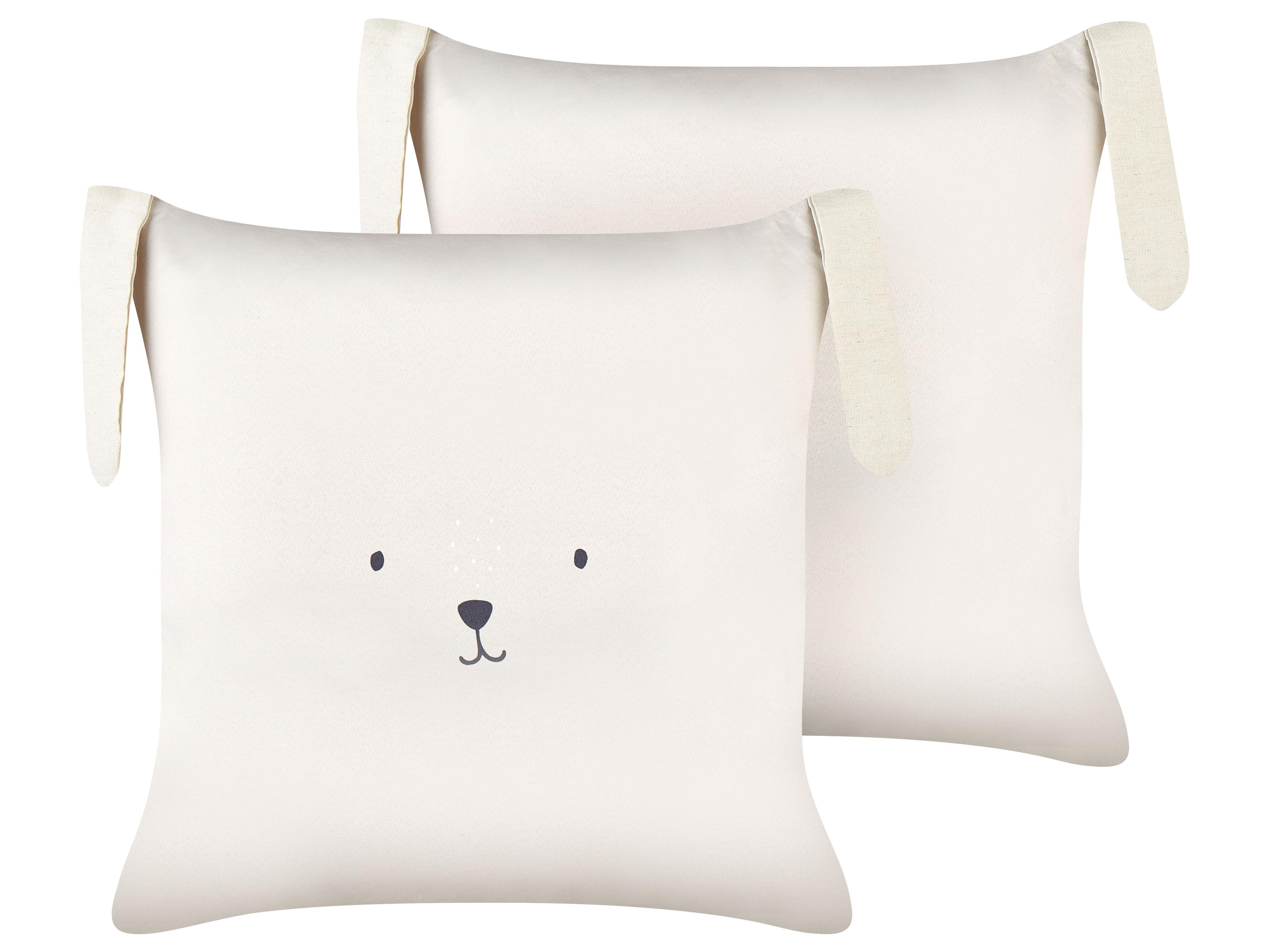 Set van 2 sierkussens CONEY Katoen 45 x 45 cm Lichtbeige