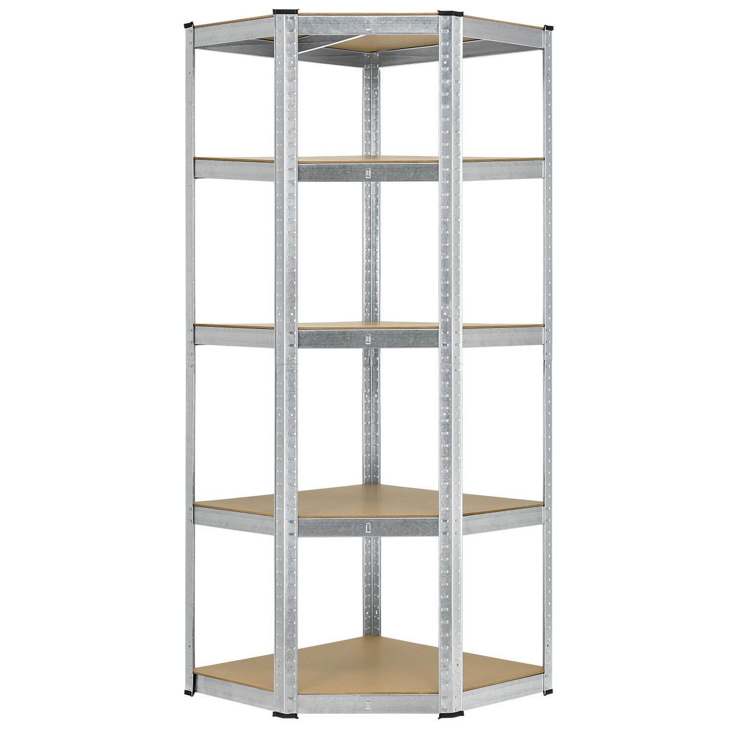 Juskys 3er Metall Regalsystem | 1 Eckregal & 2 Lagerregale | 15 Böden aus MDF Holz | 2625 kg