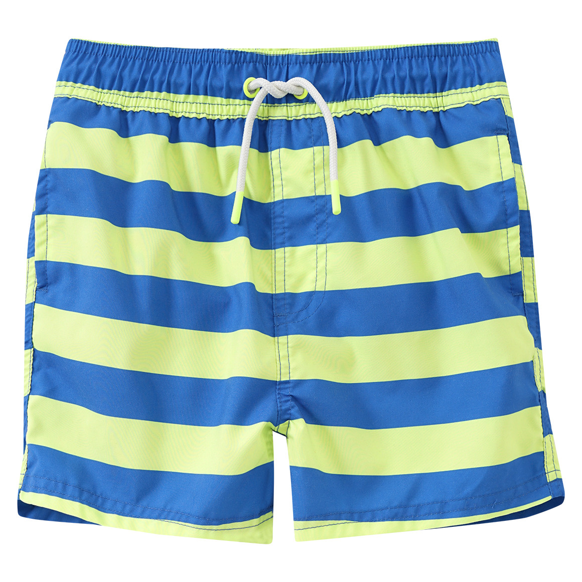 Famy Jungen Badeshorts mit Streifen blau / limette
