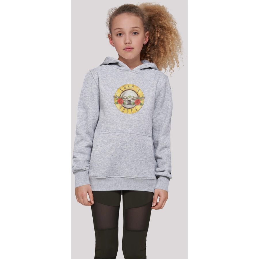 F4NT4STIC Hoodie Guns 'n' Roses Band Vintage Classic Logo (Distressed) Black heather grey