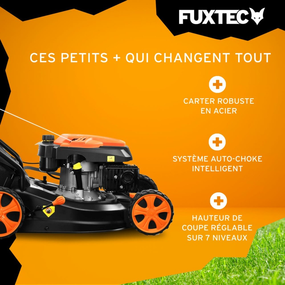 Tondeuse thermique poussée 146cm3 largeur 46cm- fx-rm4646eco - 3,5 cv 50l