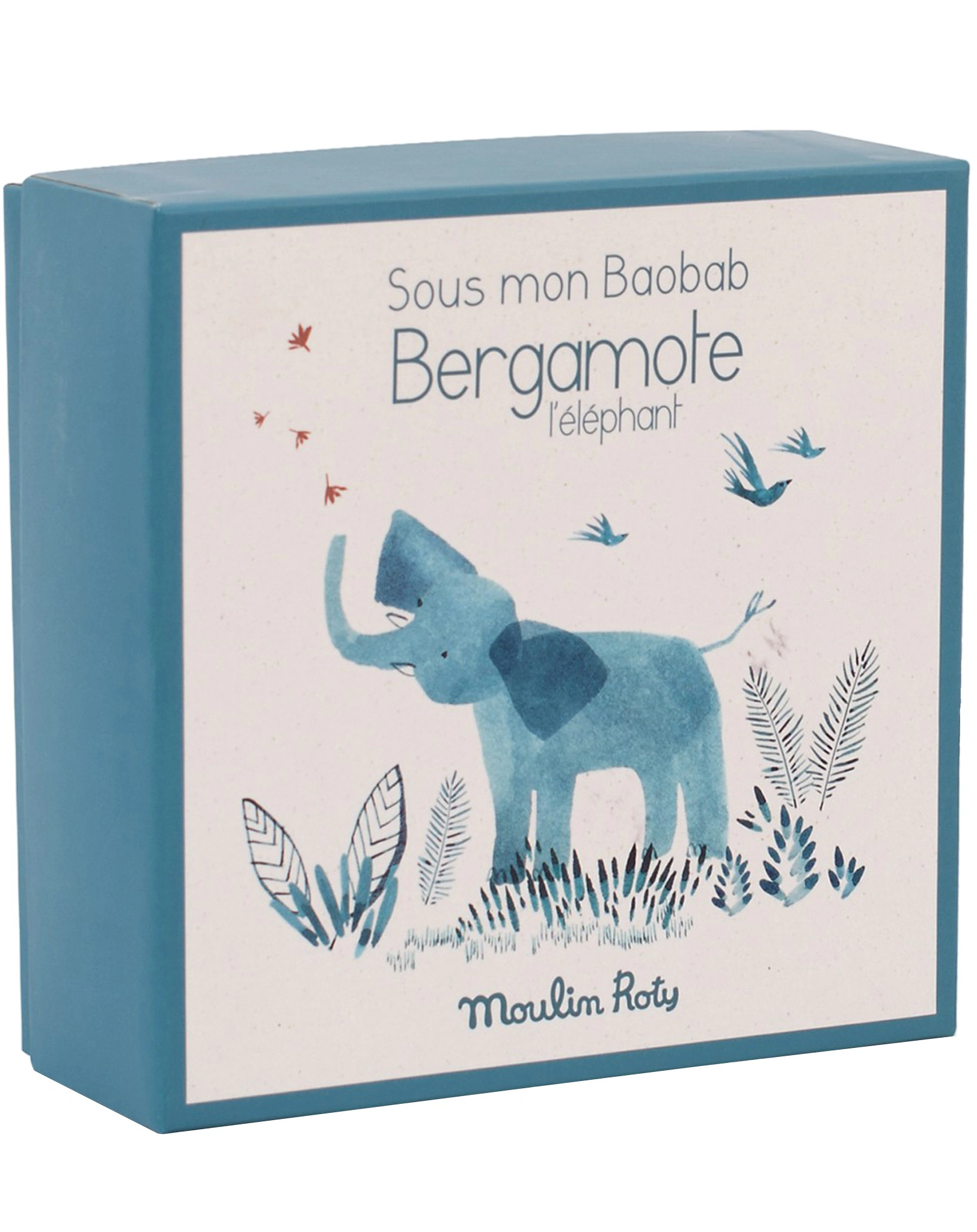 Schmusetuch ELEFANT mit Schnullerring in blau