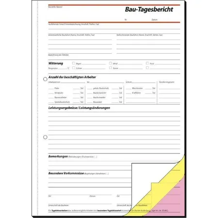 Sigel Bautagebuch, A4, 3 x 40 Blatt