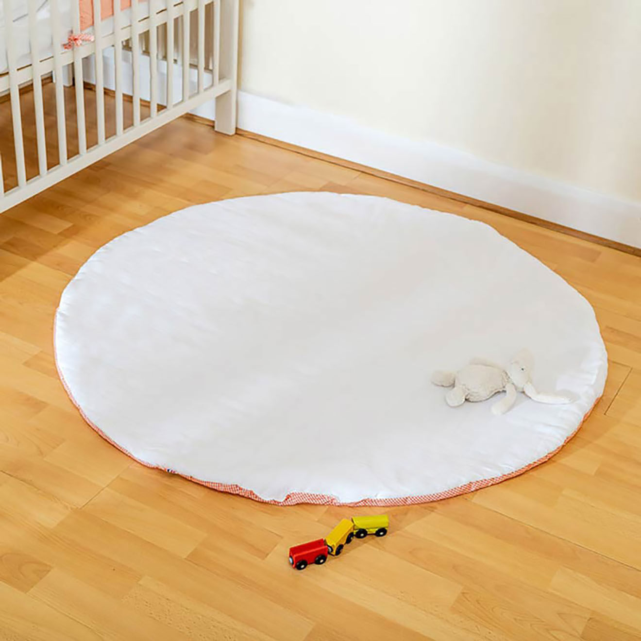 Papate Tapis d'Eveil Havane en Coton Bio blanc - 115x115 cm