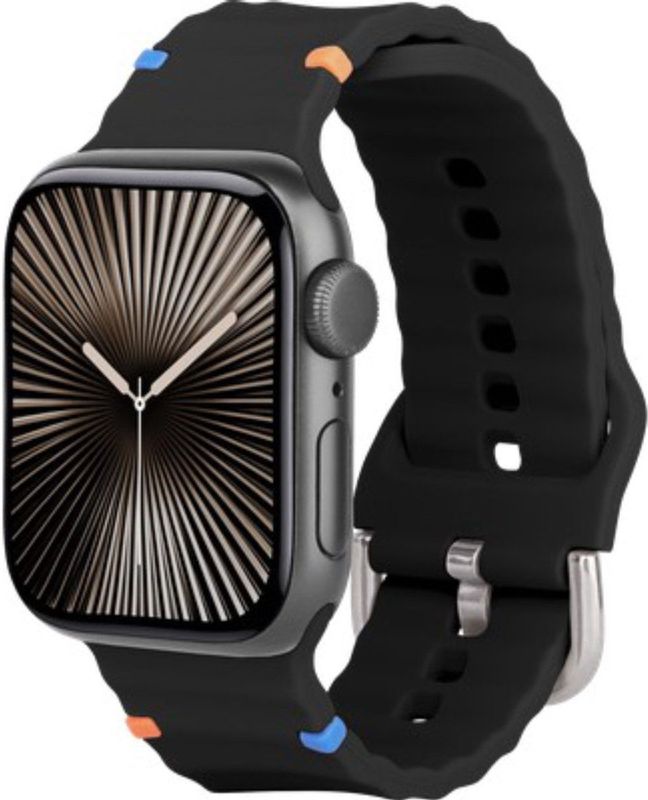 Just In Case - Activeflex Strap - Horlogebandje - Zwart - Voor Apple Watch 40-42mm