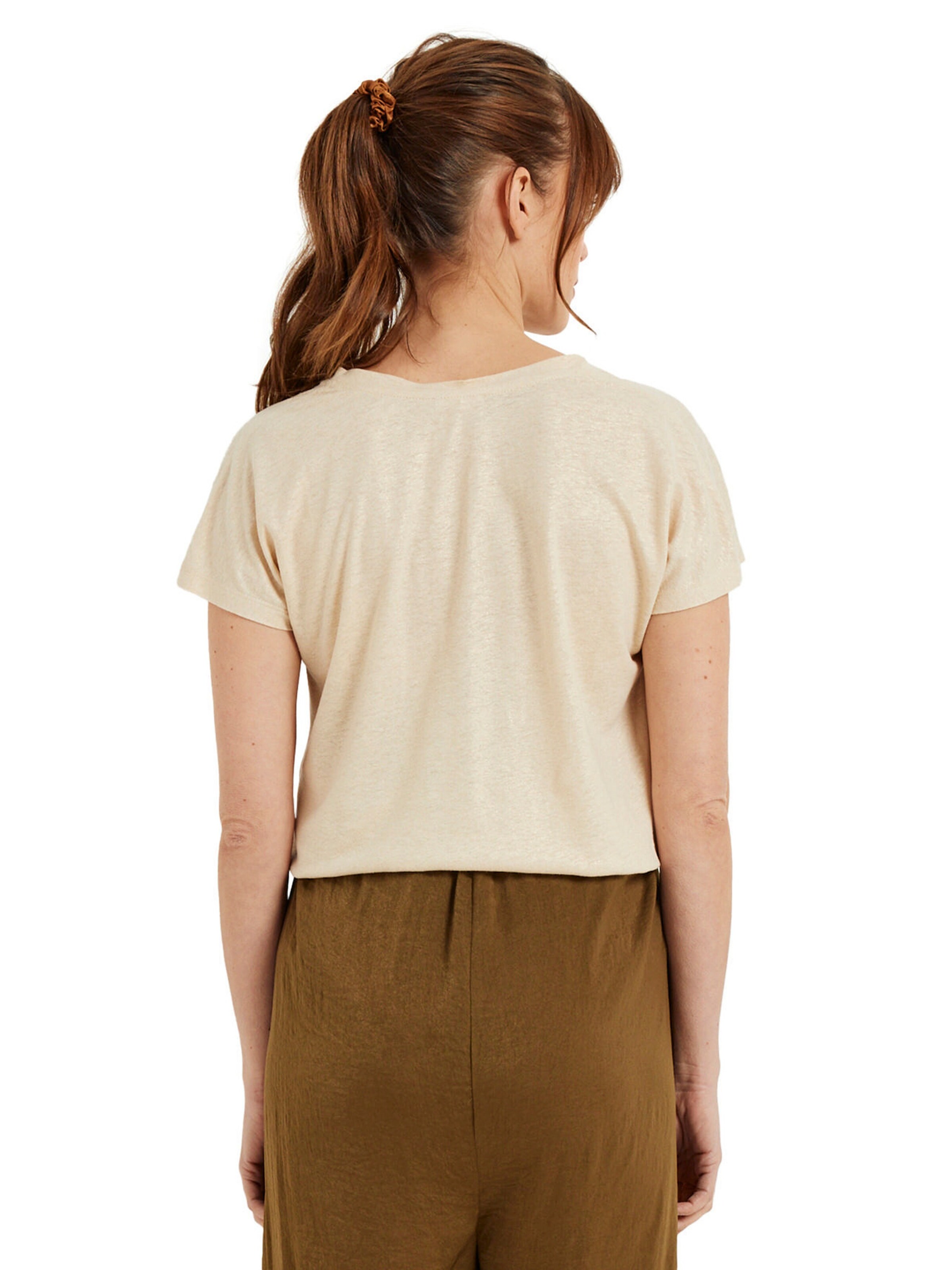 Vertbaudet Umstands-Shirt, Viskose-Leinen-Mix mit Glanzeffekt beige golden