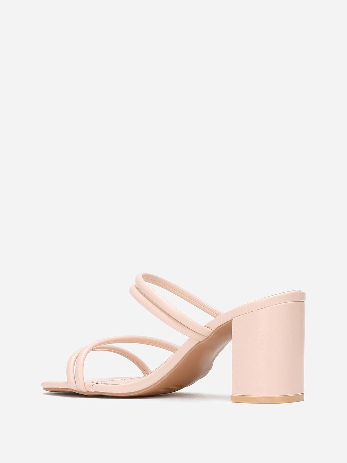 Mules à talon multi brides- Beige