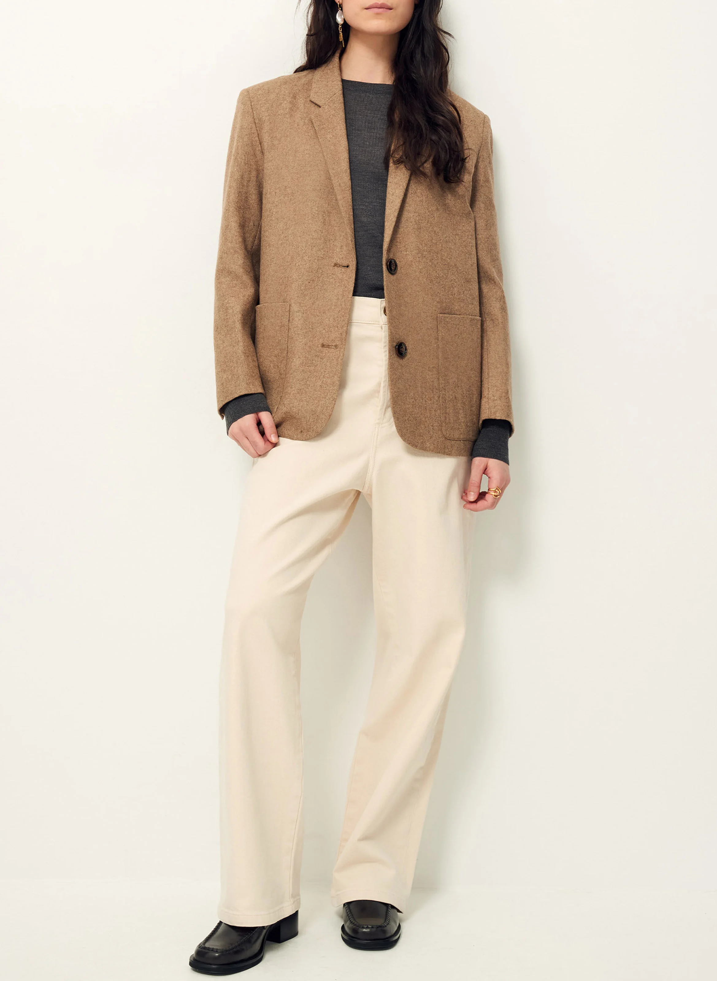 MADAME - Veste tailleur en laine mélangée | Marron