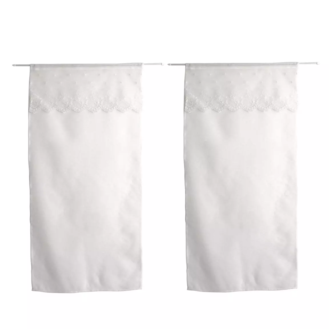 Paire de voilages passe-tringle (60 x 120 cm) Massala Blanche