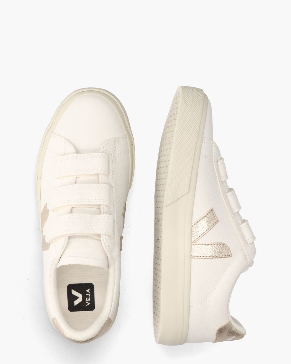 Veja Recife Chromefree Leather Wit/Goud Damessneakers