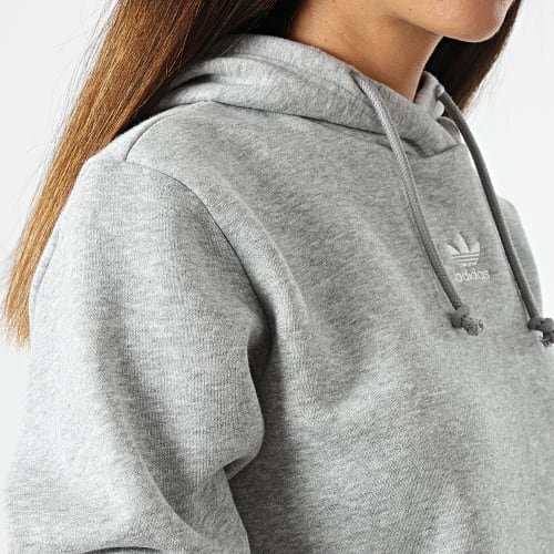 Sweat Capuche Femme Crop HJ7851 Gris Chiné