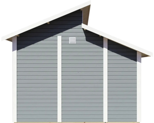 Tuinhuis Konsta Studio Set 2 met vloer en aangebouwde kast 328 x 240 cm lichtgrijs