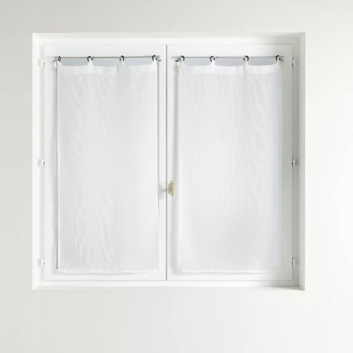 Paire de voilages tissés oeillets (60 x 160 cm) Davina Blanc