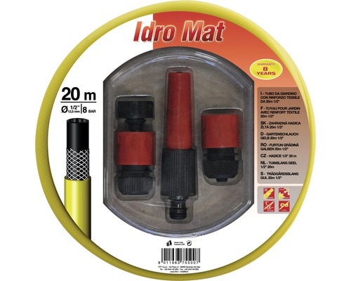 Tuinslangset 1/2 inch, met 4-delig aansluitsysteem, 20m