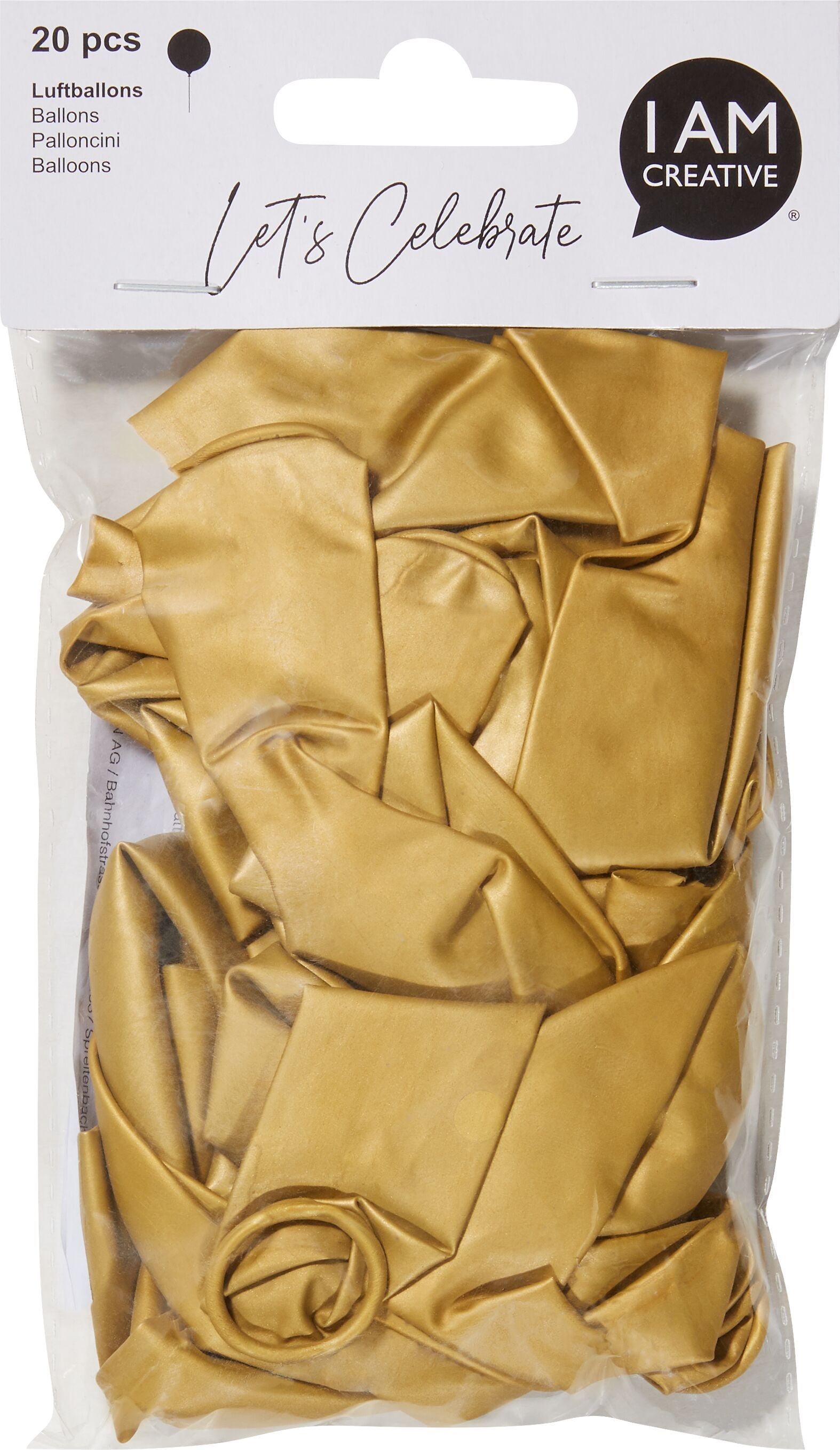 BECKY Luftballons gold, metallic 20 Stk. - Gold