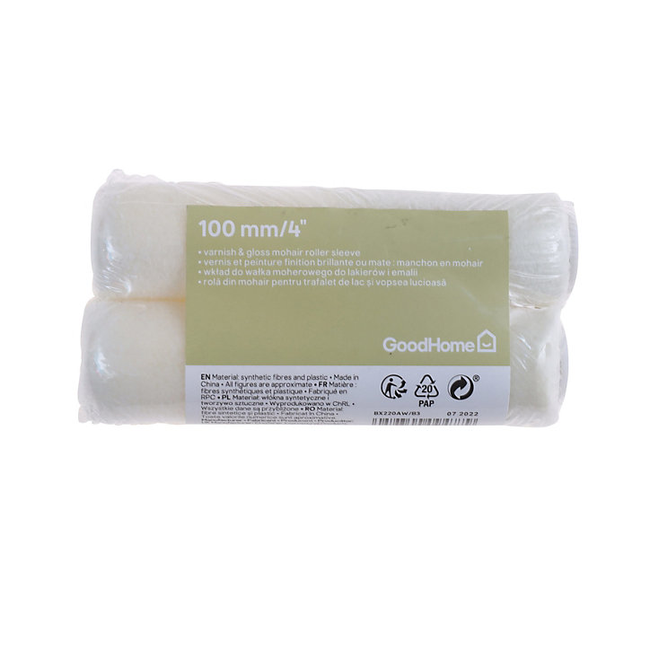 Lot 2 mini manchons laqueurs mohair vernis et peinture GoodHome 100mm