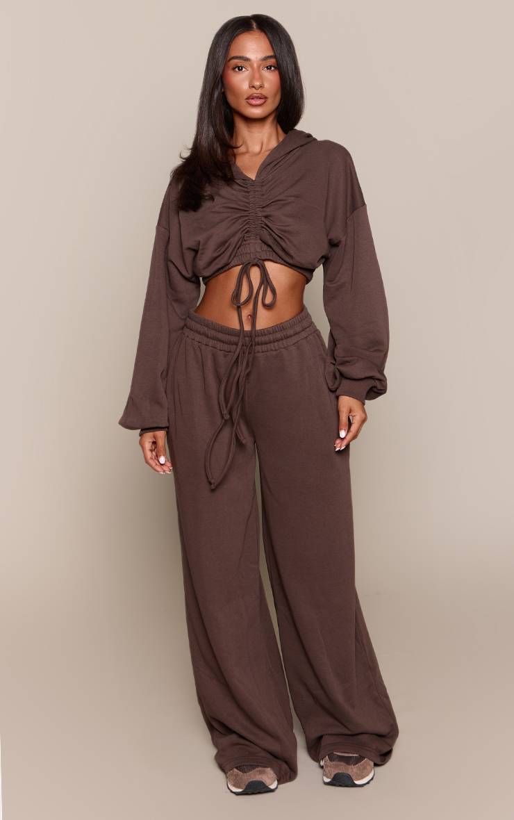 Chocolat Sweat À Casynthétiqueche Petite Taille Avec Fronces Extrêmes Devant