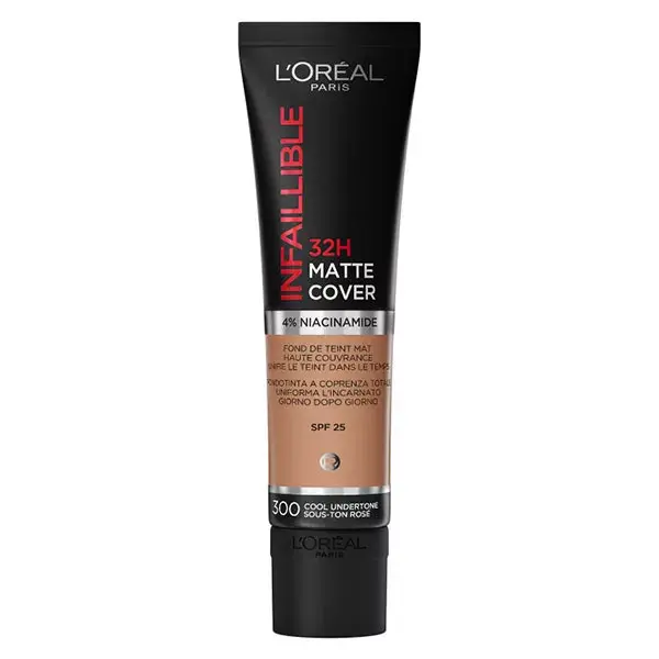 Base L'Oréal Paris Infallible 32h Matte Cover nº 300 com subtom rosado 30ml