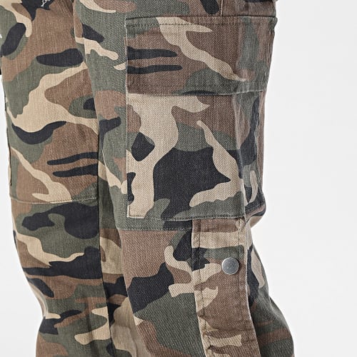 Pantalon Cargo Vert Kaki Beige Camouflage