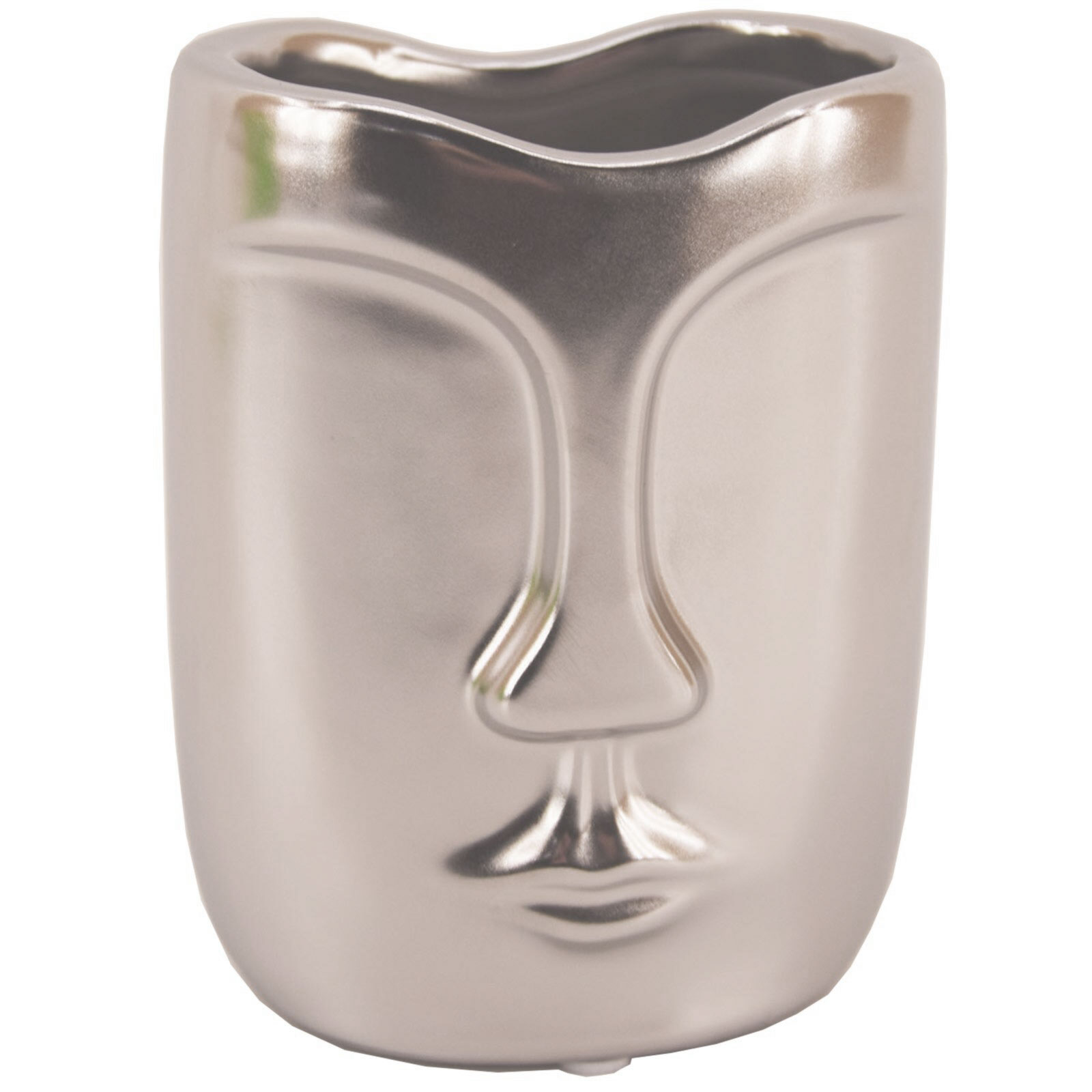 Objekt-Vase - silber - Keramik - 13 cm