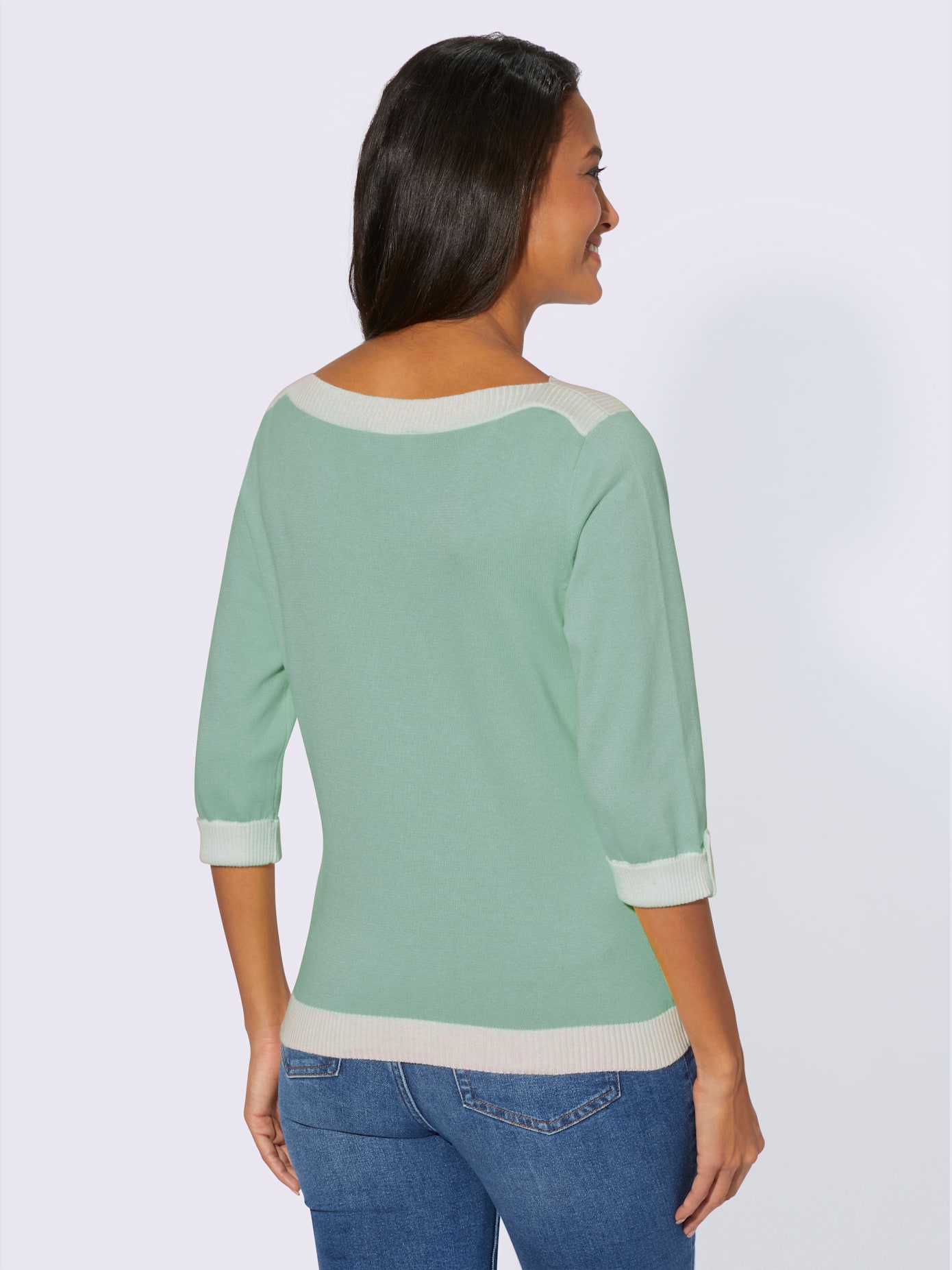 Pull à manches 3/4 100% coton pima