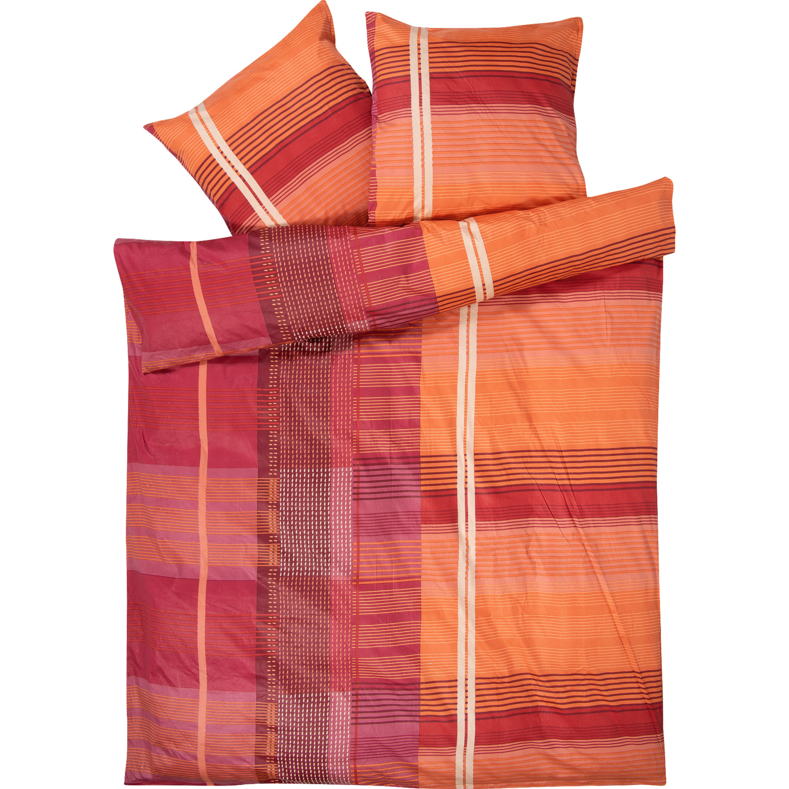 Bettwäsche mit rotem Muster 160x210 65x100 Bettanzug Nord