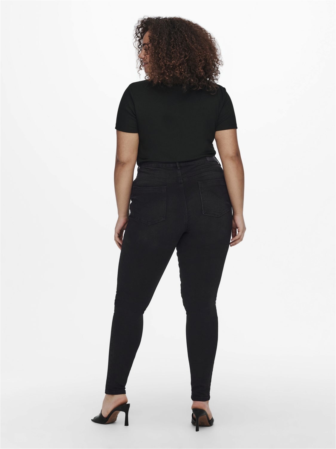 CARLAOLA Mittlere Taille Skinny Fit Jeans Black Denim