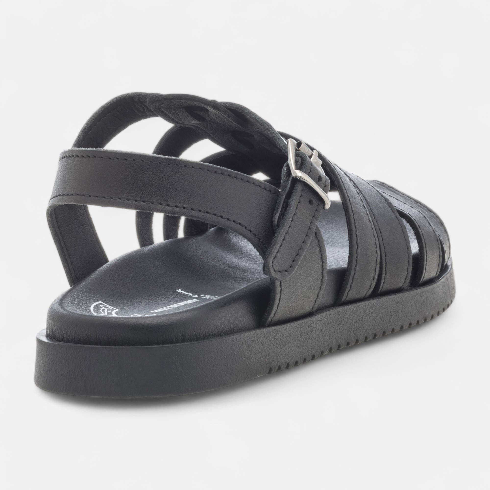 Sandales Femme en cuir noir