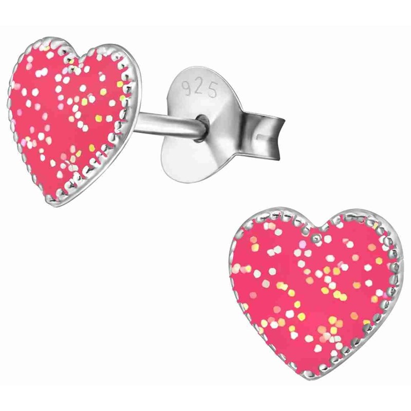 Boucle d'oreille coeur en argent 925/1000