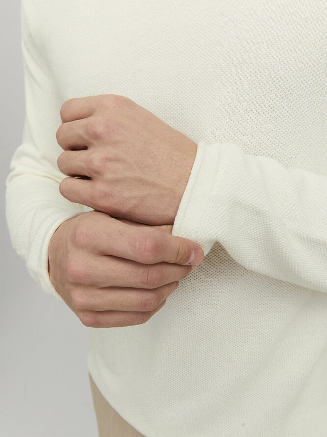 Jack & Jones JJEHILL KNIT CREW NECK NOOS Cloud dancer