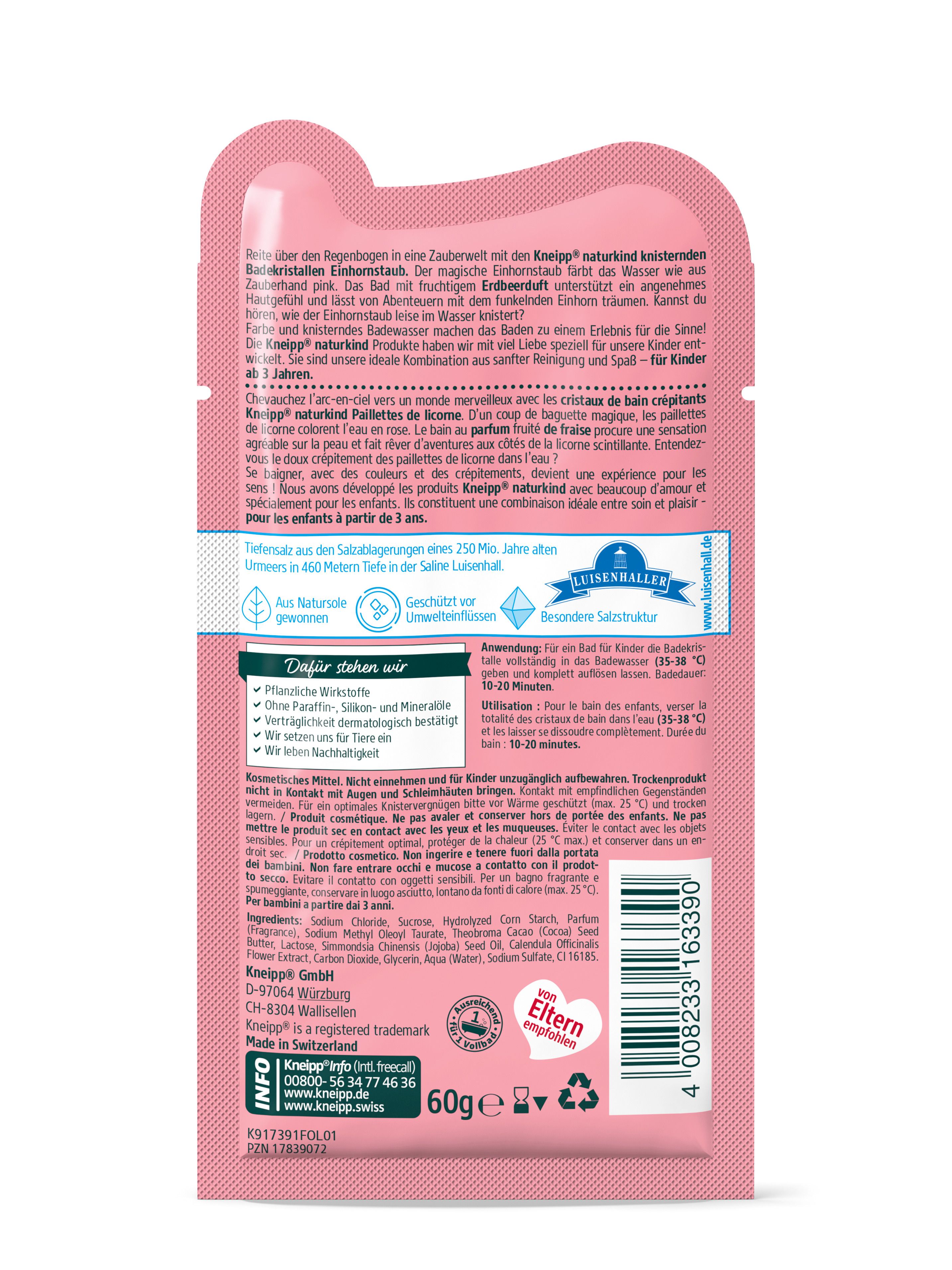 Kneipp® naturkind Knisternde Badekristalle Einhornstaub