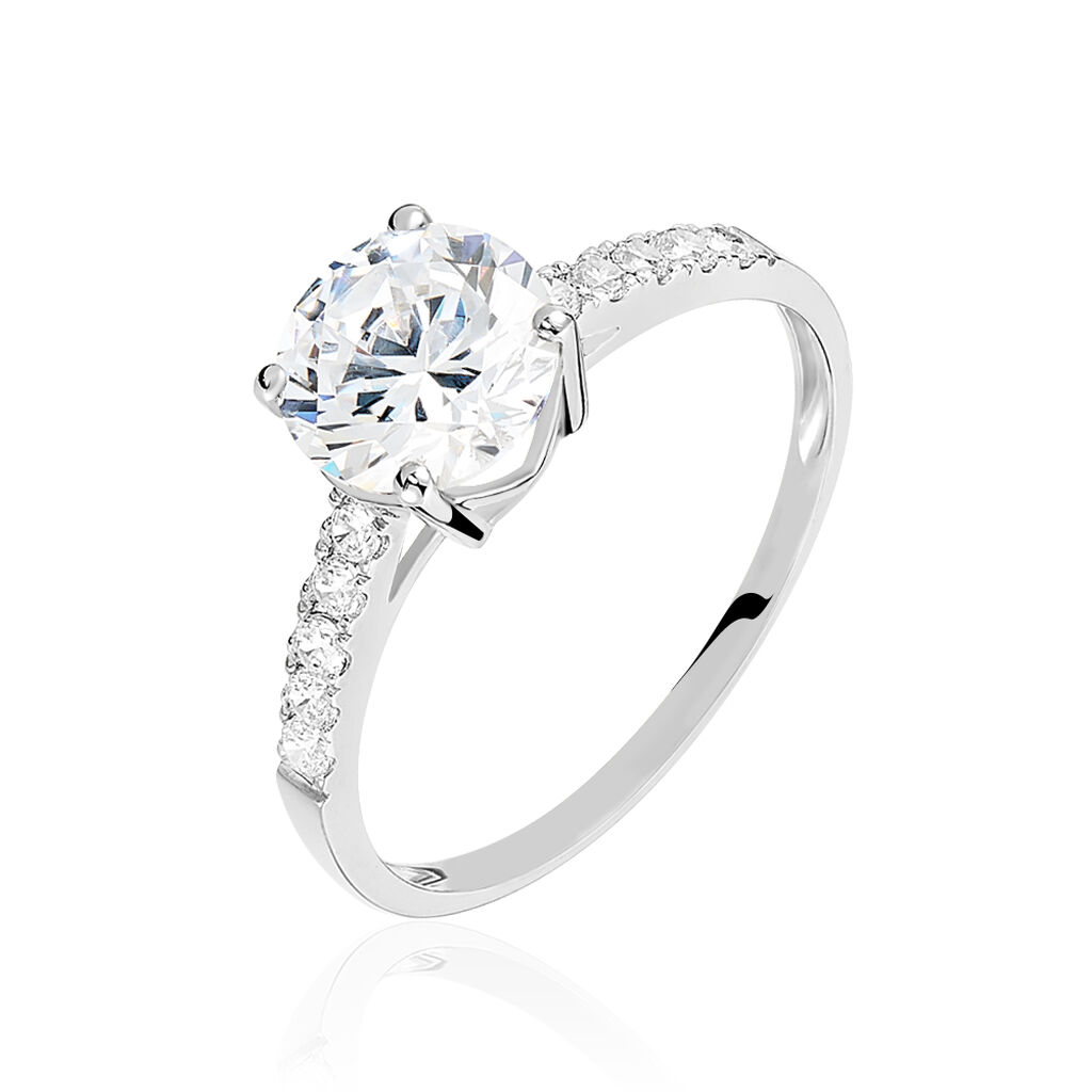 Bague Solitaire Terese Or Blanc Oxyde De Zirconium
