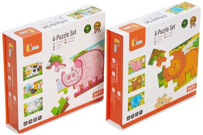 VIGA Trepuslespill Med Dyr 2-pack, 8x12 brikker